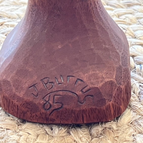 Artisan Signed Wooden Hand Carved Owl Vintage signed J Burris 85 - Picture 9 of 17